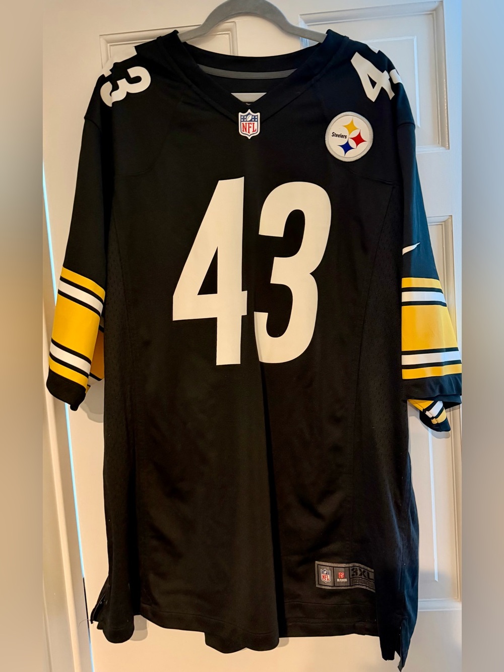 Nike Pittsburgh Steelers Troy Polamalu #43 On-Field Jersey Men's 3XL Black